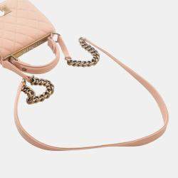 Chanel Pink Small Quilted Goatskin Rita Top Handle Flap