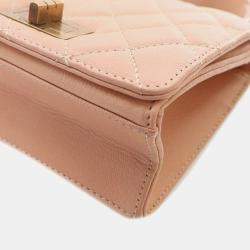 Chanel Pink Small Quilted Goatskin Rita Top Handle Flap