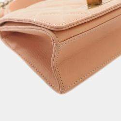 Chanel Pink Small Quilted Goatskin Rita Top Handle Flap