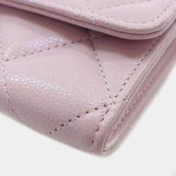 Chanel Pink Quilted Caviar Coco Candy Card Holder on Chain