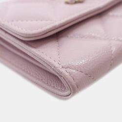 Chanel Pink Quilted Caviar Coco Candy Card Holder on Chain