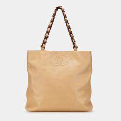 Chanel Brown CC Caviar Chain Tote