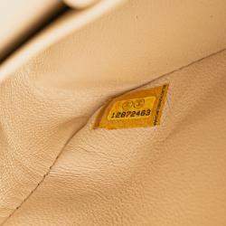 Pre Owned Chanel Beige Medium Classic Caviar Double Flap