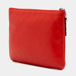Chanel Red Medium Printed Lambskin Cuba La Habana O Case Clutch