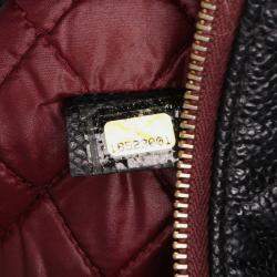 Chanel Black Large Quilted Caviar O Case Clutch