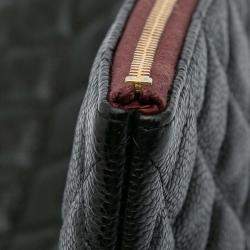 Chanel Black Large Quilted Caviar O Case Clutch