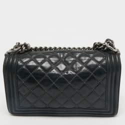 Chanel Black Quilted Leather Medium Boy Flap Bag