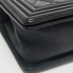 Chanel Black Quilted Leather Medium Boy Flap Bag