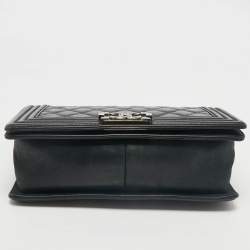 Chanel Black Quilted Leather Medium Boy Flap Bag