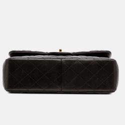 Pre Owned Chanel Black Jumbo Classic Lambskin Double Flap