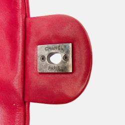 Pre Owned Chanel Pink Small Quilted Iridescent Calfskin Shiva Flap