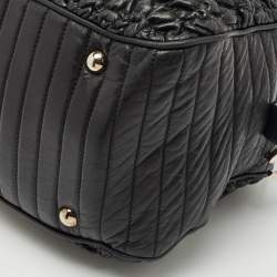 Chanel Black Quilted Leather Astrakan Bowler Bag