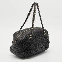 Chanel Black Quilted Leather Astrakan Bowler Bag