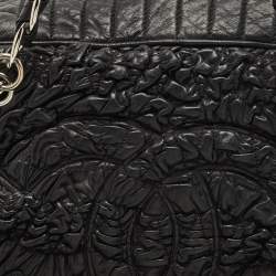 Chanel Black Quilted Leather Astrakan Bowler Bag