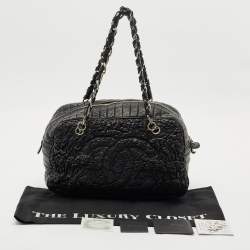 Chanel Black Quilted Leather Astrakan Bowler Bag