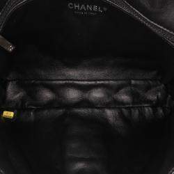 Pre Owned Chanel Black Reissue 2.55 Metallic Lambskin Roll Clutch