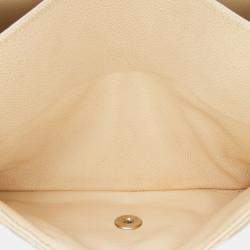 Pre Owned Chanel Beige Jumbo Classic Caviar Double Flap