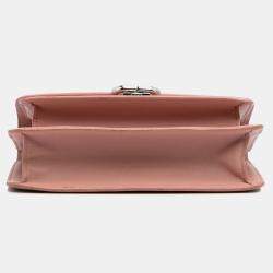 Pre Owned Chanel Pink Large Quilted Goatskin CC Box Flap