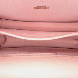 Pre Owned Chanel Pink Large Quilted Goatskin CC Box Flap