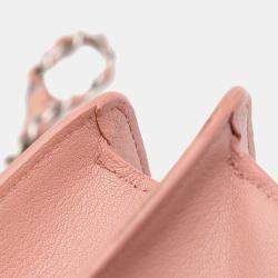 Pre Owned Chanel Pink Large Quilted Goatskin CC Box Flap