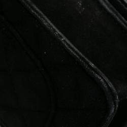 Chanel Black Quilted Suede Cocostellar Wallet on Chain