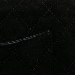 Chanel Black Quilted Suede Cocostellar Wallet on Chain