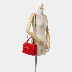Chanel Red Small Chevron Lambskin Trendy CC Flap