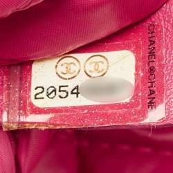 Chanel Fuchsia Quilted Perforated Leather Large O Case Pouch