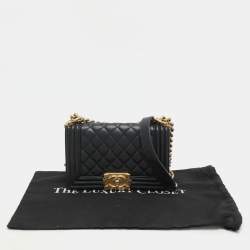 Chanel Black Quilted Leather Small Boy Flap Bag