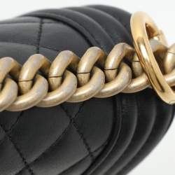 Chanel Black Quilted Leather Small Boy Flap Bag