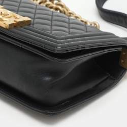 Chanel Black Quilted Leather Small Boy Flap Bag