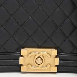 Chanel Black Quilted Leather Small Boy Flap Bag