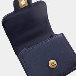 Chanel Navy Blue Mini Goatskin Chic Pearls Clutch On Chain