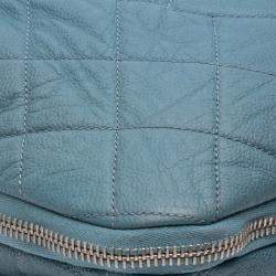 Chanel Blue Quilted Caviar Expandable Zip Tote