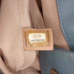 Chanel Blue Quilted Caviar Expandable Zip Tote
