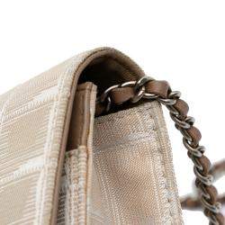 Chanel Beige Nylon New Travel Line  Wallet On Chain