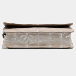Chanel Beige Nylon New Travel Line  Wallet On Chain