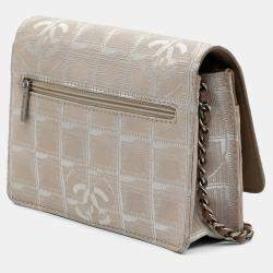 Chanel Beige Nylon New Travel Line  Wallet On Chain
