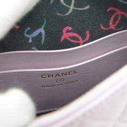 Chanel Lavender Caviar Leather CC Chain Clutch Bag 