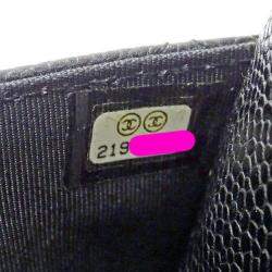 Chanel Black Caviar Leather Quilted Classic Wallet On Chain