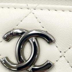 Chanel White Lambskin Quilted Vanity Chain Shoulder Bag 