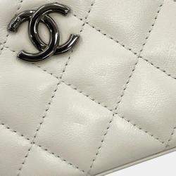 Chanel White Lambskin Quilted Vanity Chain Shoulder Bag 