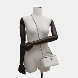 Chanel White Lambskin Quilted Vanity Chain Shoulder Bag 