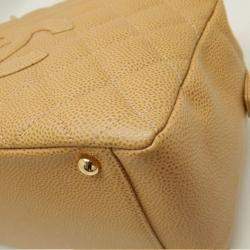 Chanel Beige Caviar Skin CC Chain Tote Bag 