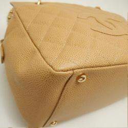 Chanel Beige Caviar Skin CC Chain Tote Bag 