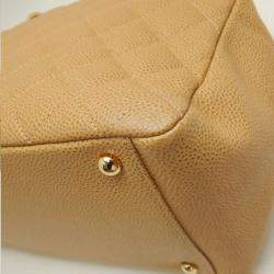 Chanel Beige Caviar Skin CC Chain Tote Bag 
