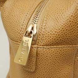 Chanel Beige Caviar Skin CC Chain Tote Bag 