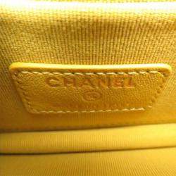 Chanel Yellow Mini Lambskin Matelasse Chain Shoulder Bag 