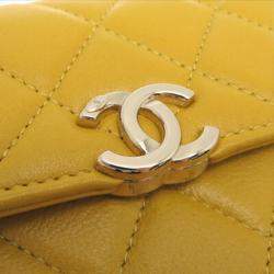Chanel Yellow Mini Lambskin Matelasse Chain Shoulder Bag 
