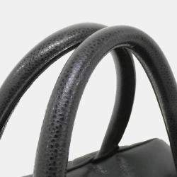 Chanel Black Grained Calfskin Boston Bag